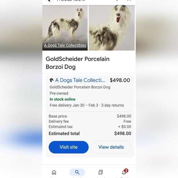 BORZOL Japanese ANTIQUE DOG - Picture 11 of 11